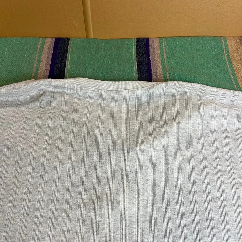 Northcrest Plus Henley Top Womens 22W/24W Gray Ribbed Knit 3/4 Sleeve Casual